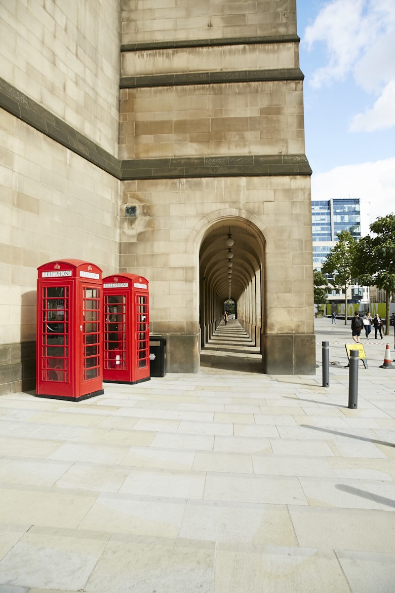 red phone box film location manchester